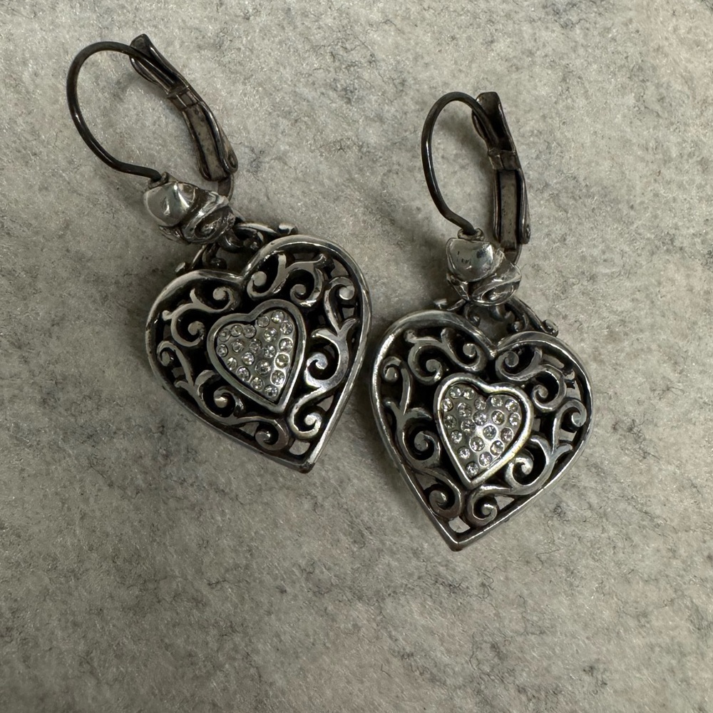 Brighton Reno Heart Leverback Earrings - Picture 4 of 7